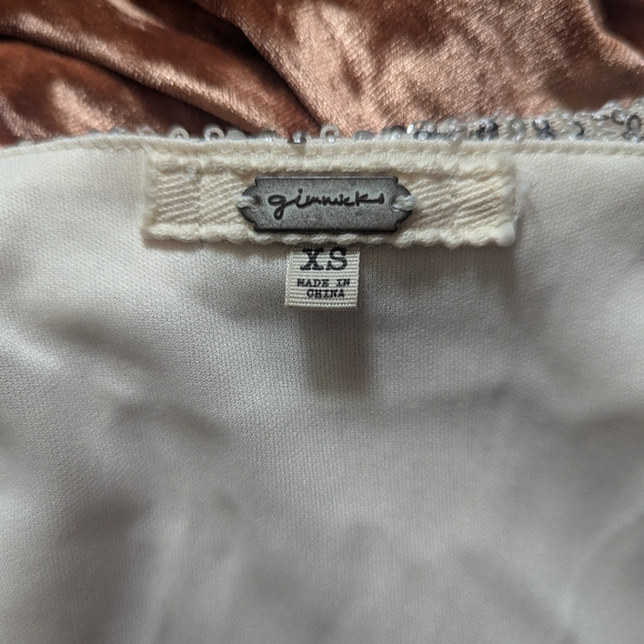 Gimmicks by BKE Sequin Wrap Mini Dress Champagne Ivory XS | Holiday Party Look - Picture 8 of 14